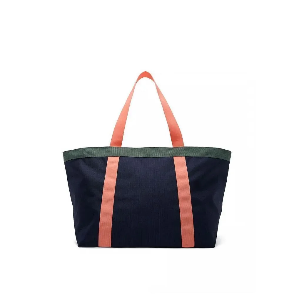 NWT Victoria’s Secret PINK Weekender Canvas Travel Beach Navy Coral Tote Bag